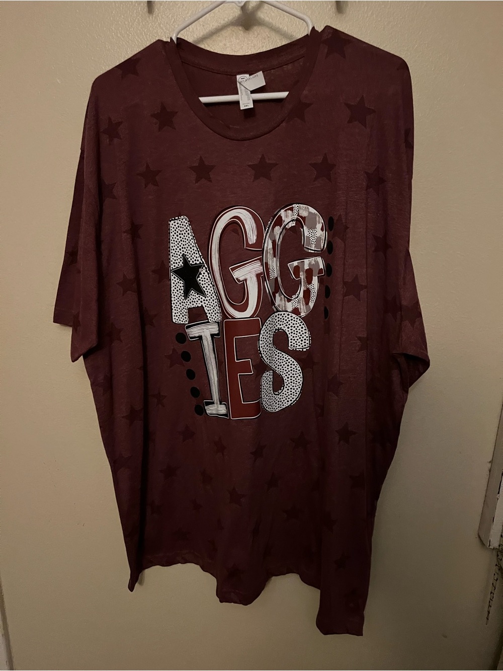 Maroon Custom Graphic 'AGGIES' Texas A&M Short Sleeve Tee